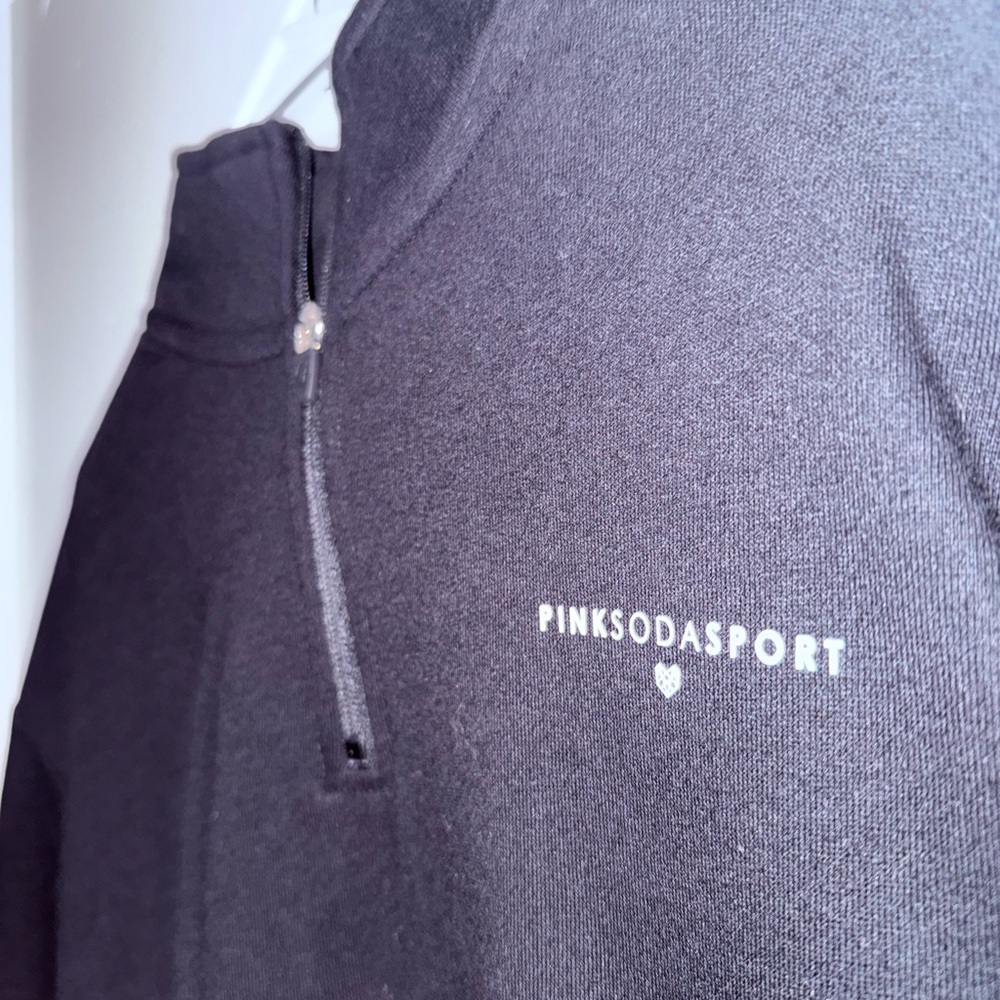 Black Mock Neck Sweatshirt with Logo Tape - Picture 2 of 5